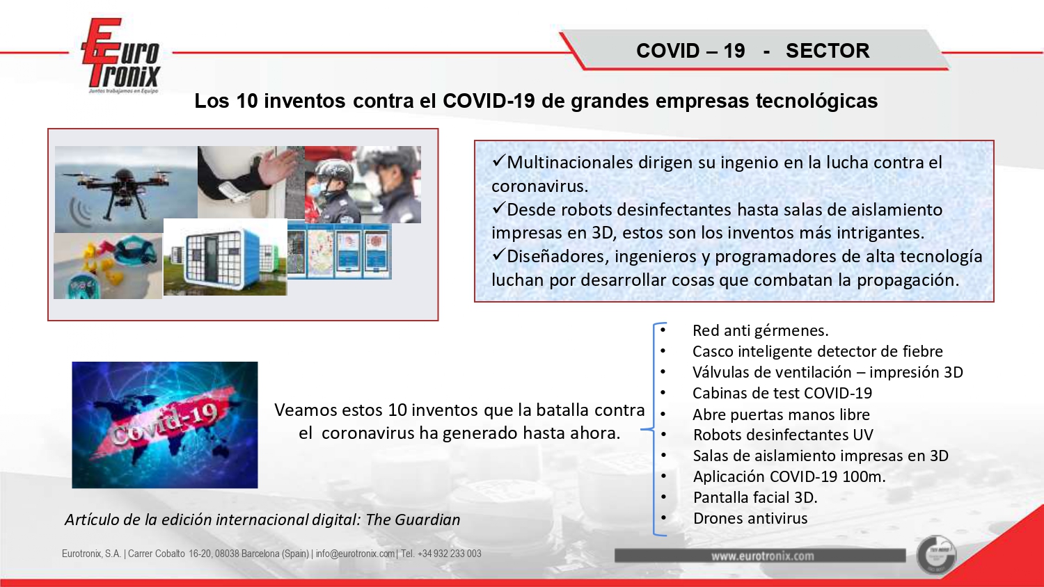 Los 10 inventos contra el COVID-19 de grandes empresas tecnológicas